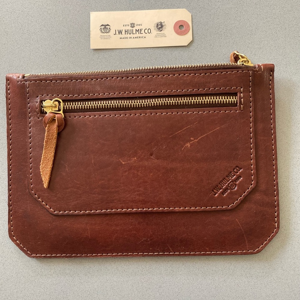 JW Hulme leather clutch / case / pouch.